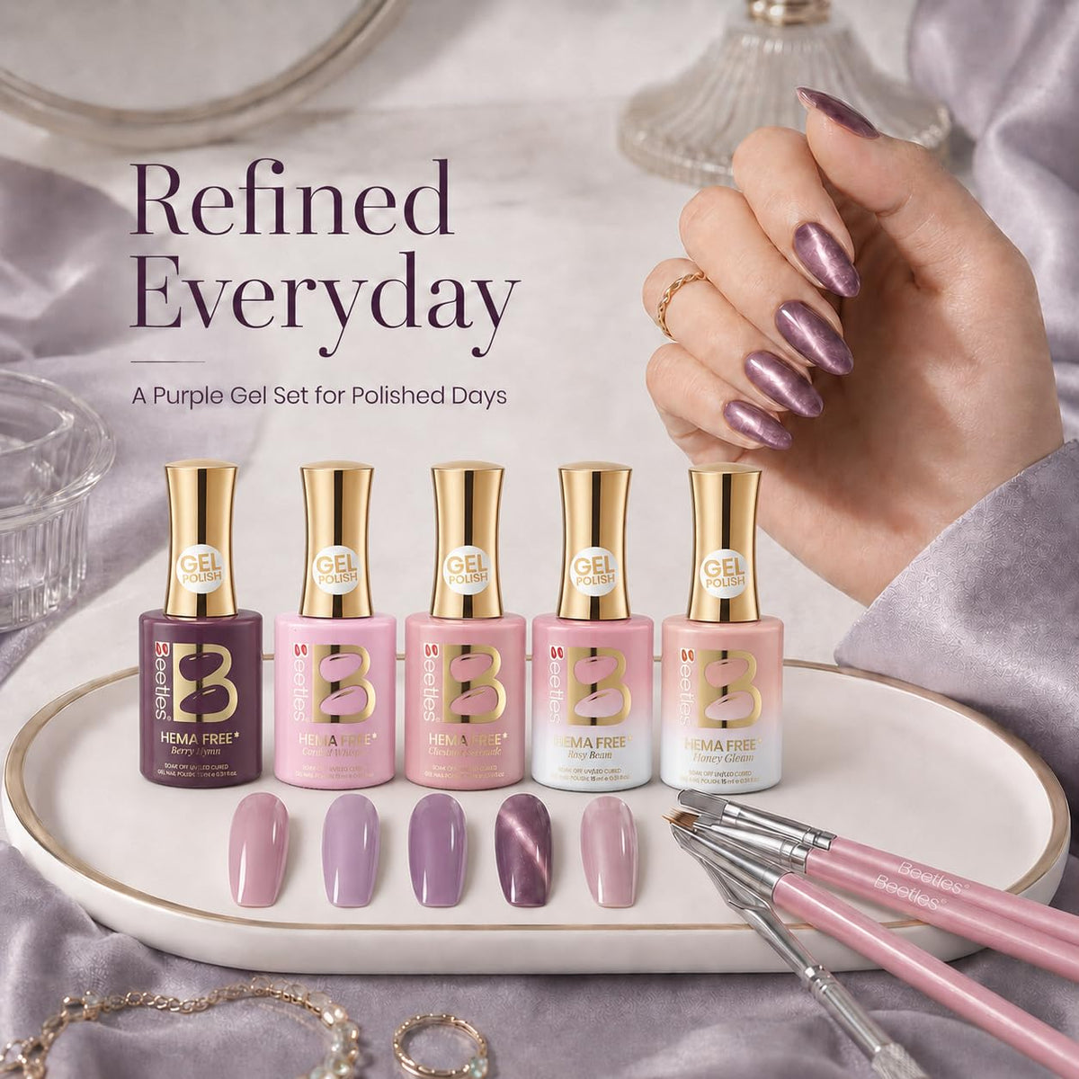 Beetles Fall Gel Polish Set, Fingertip Palette Collection, 32 Colors