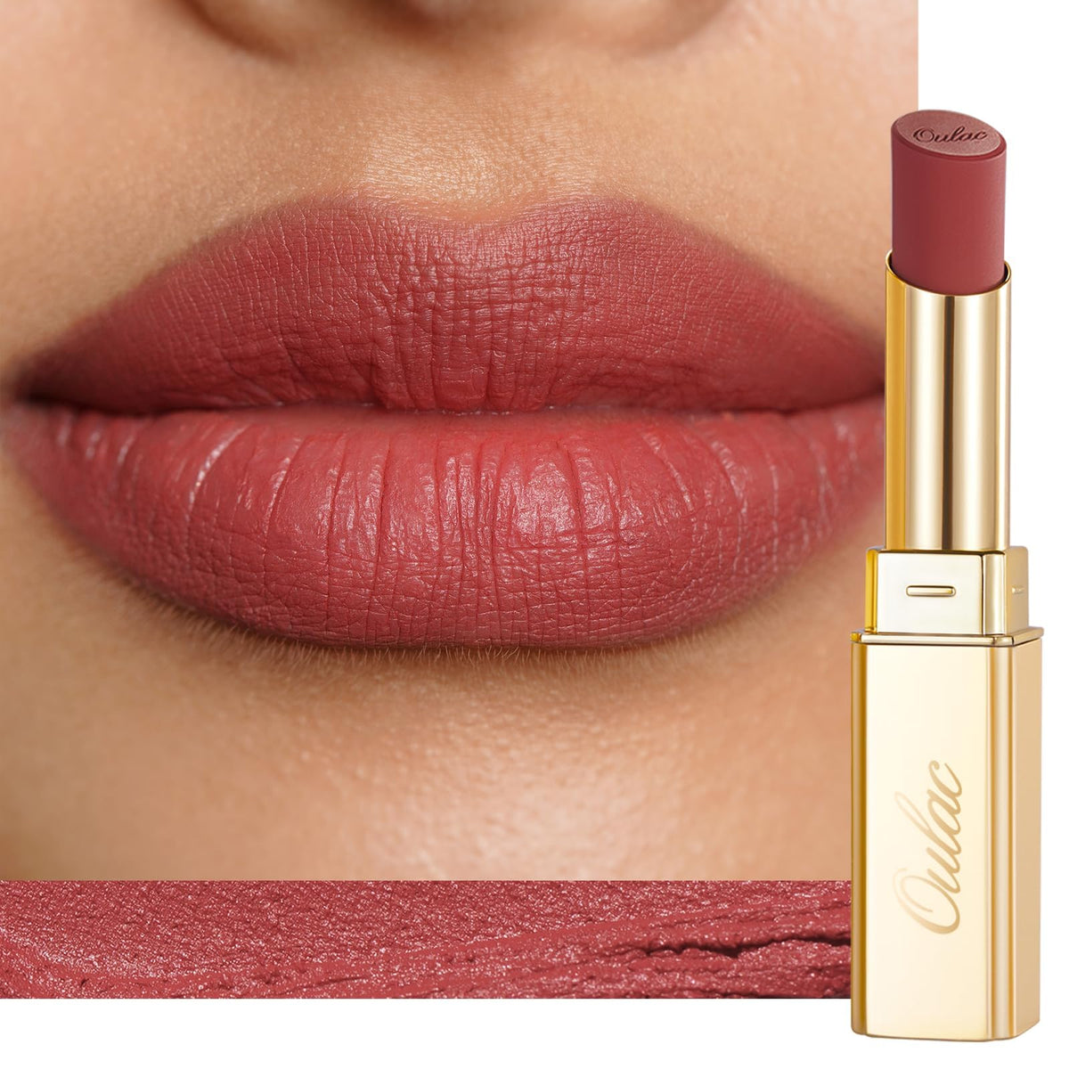 Oulac Red Matte Lipsticks for Women, Silky Velvet Matte Lipstick, Terracotta High Impact Lip Color, Soft Smooth Texture, Not Dry Lightweight Formula Infused with Vitamin E, RM06