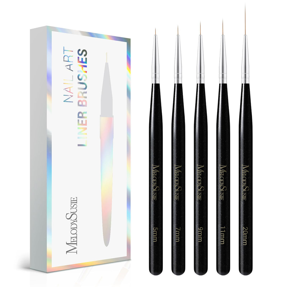 MelodySusie Nail Art Brushes Set, 6pcs Nail Art Design Pen Painting Tools