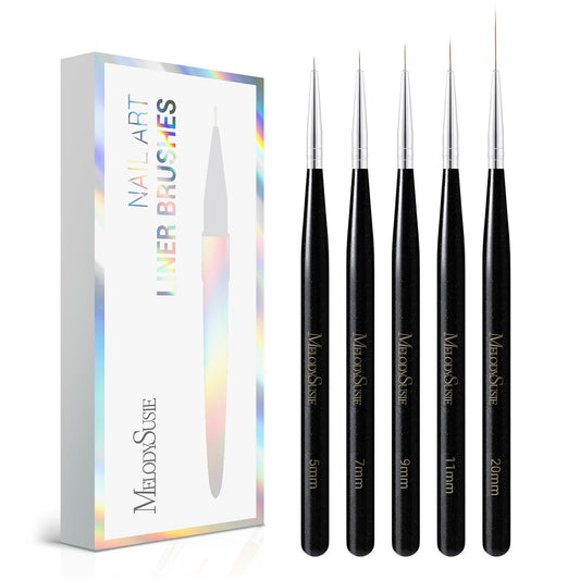 MelodySusie Nail Art Brushes Set, 6pcs Nail Art Design Pen Painting Tools