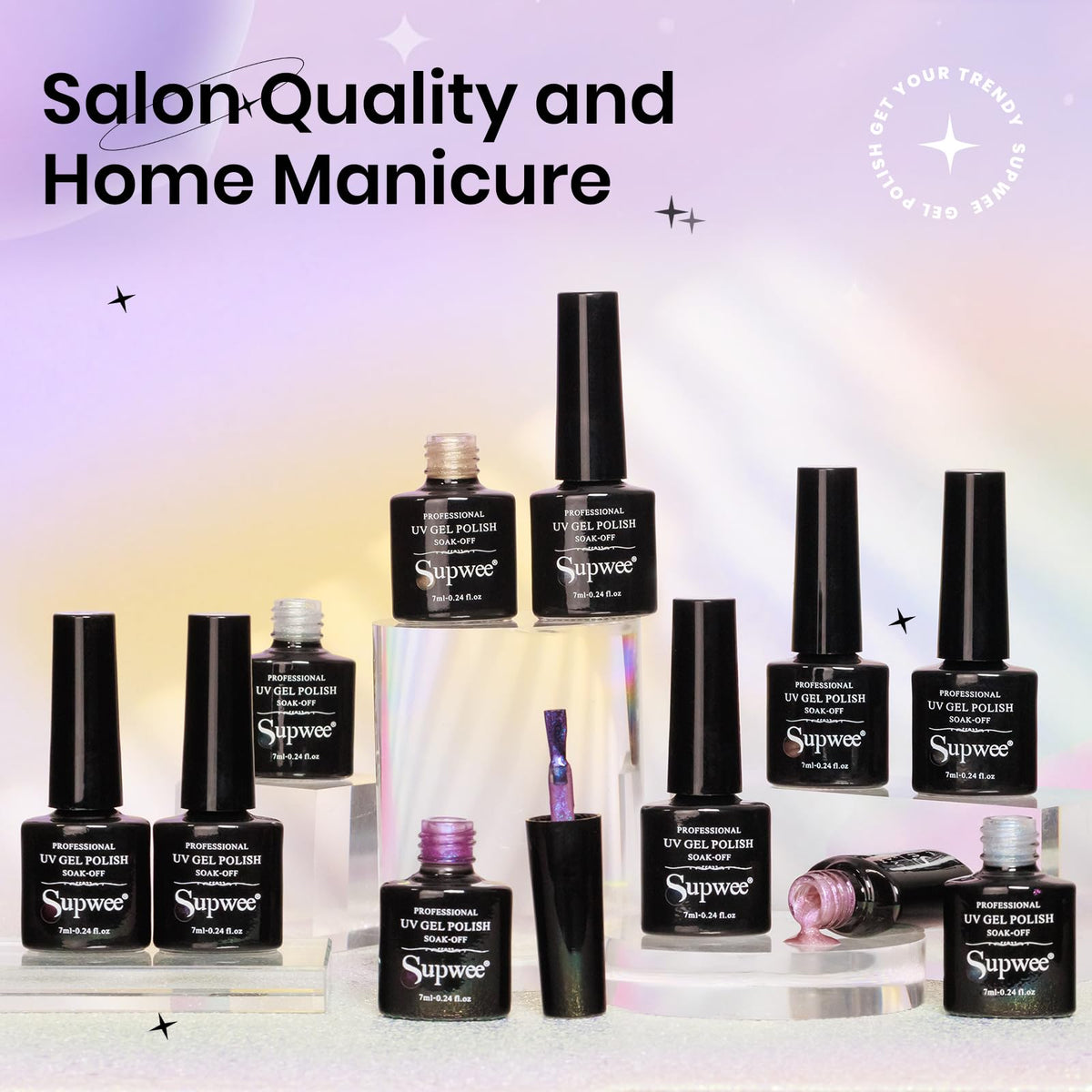 SUPWEE Magnetic Cat Eye Gel Nail Polish Set 12 Colors Cateye Gel Polish