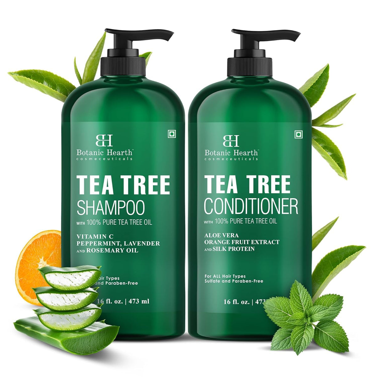 Botanic Hearth Tea Tree Shampoo And Conditioner Set - 16 Fl oz Each