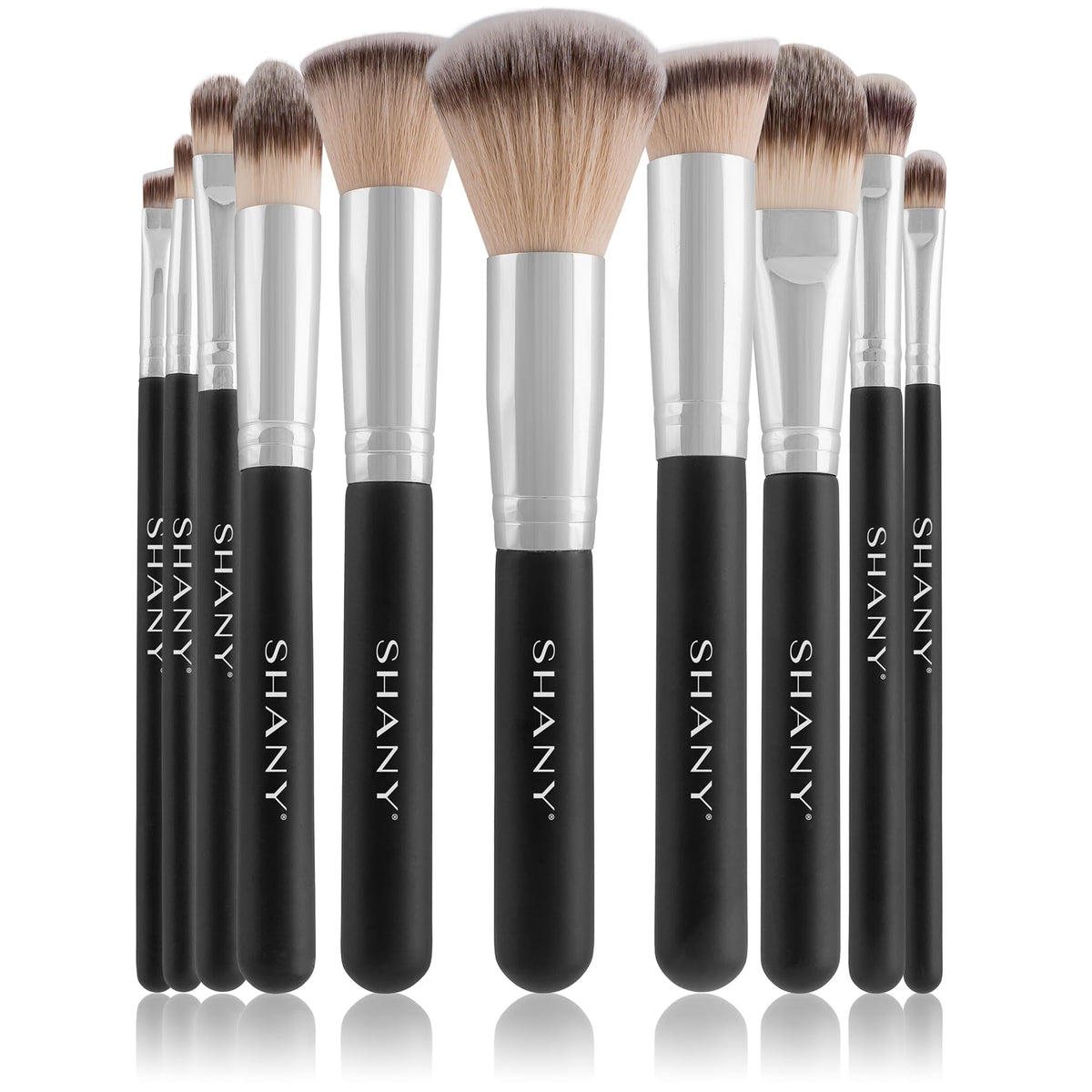 SHANY Vegan Makeup Brushes - 6 PC Double Sided Travel Make up Brushes with Brush storage Pouch - Old Style