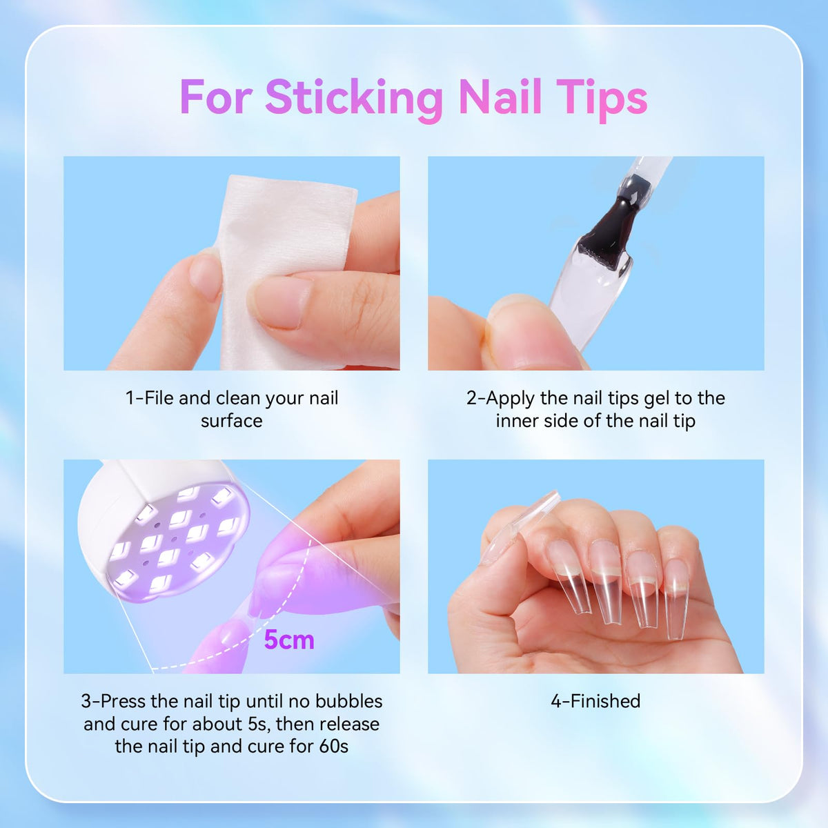 Makartt Flash Cure UV LED Nail Lamp for Gel-X Tips, Adjustable Gooseneck