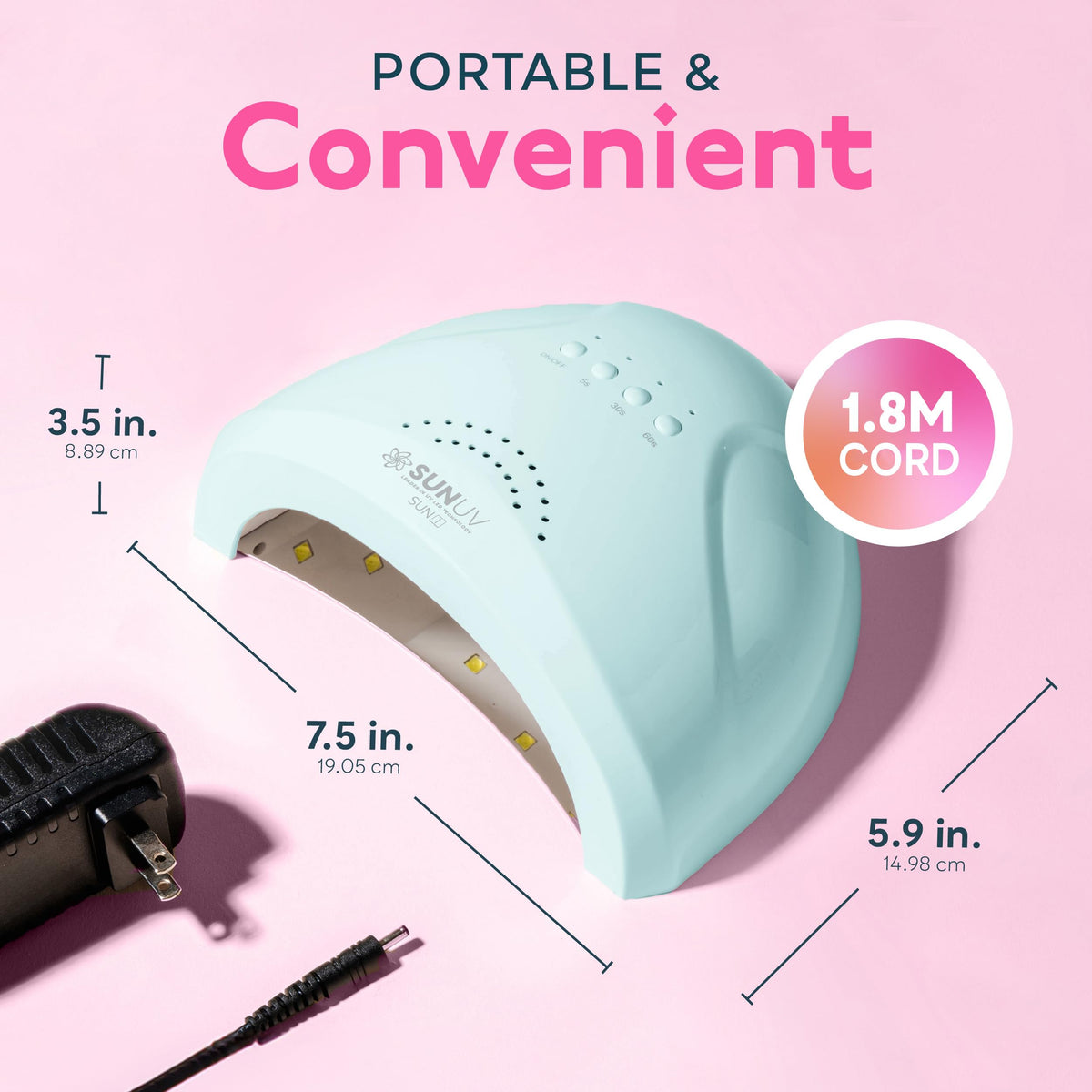 SUNUV UV LED Nail Lamp, Gel Light for Nail Polish UV Dryer SUNONE White