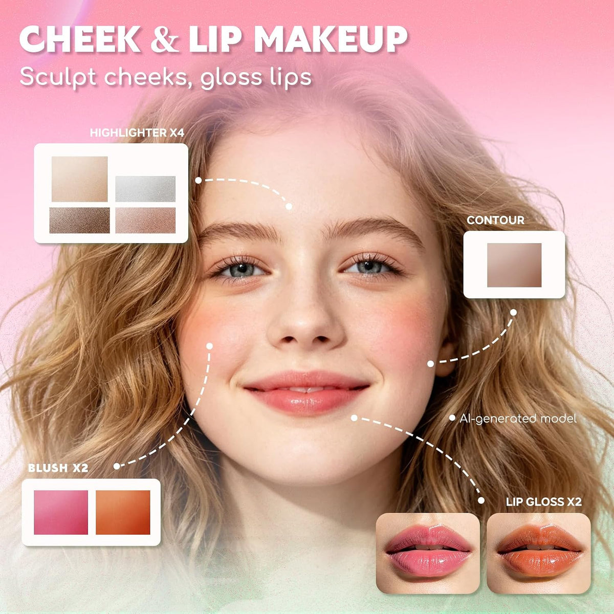 Color Nymph Makeup Kit for Teens Girls Beginners Travel Make up Set Green