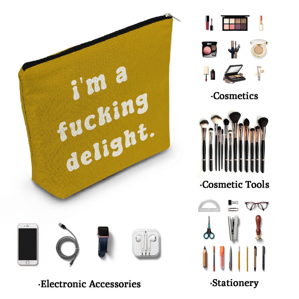 Funny Quote Print Small Cosmetic Bag -1