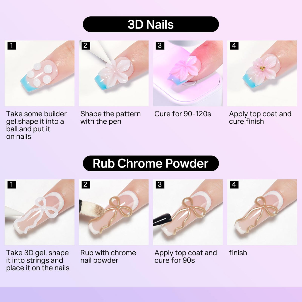 MIZHSE 3D Nail Scupting Gel for Nail Art, 6PCS Neon Colors Non-sticky