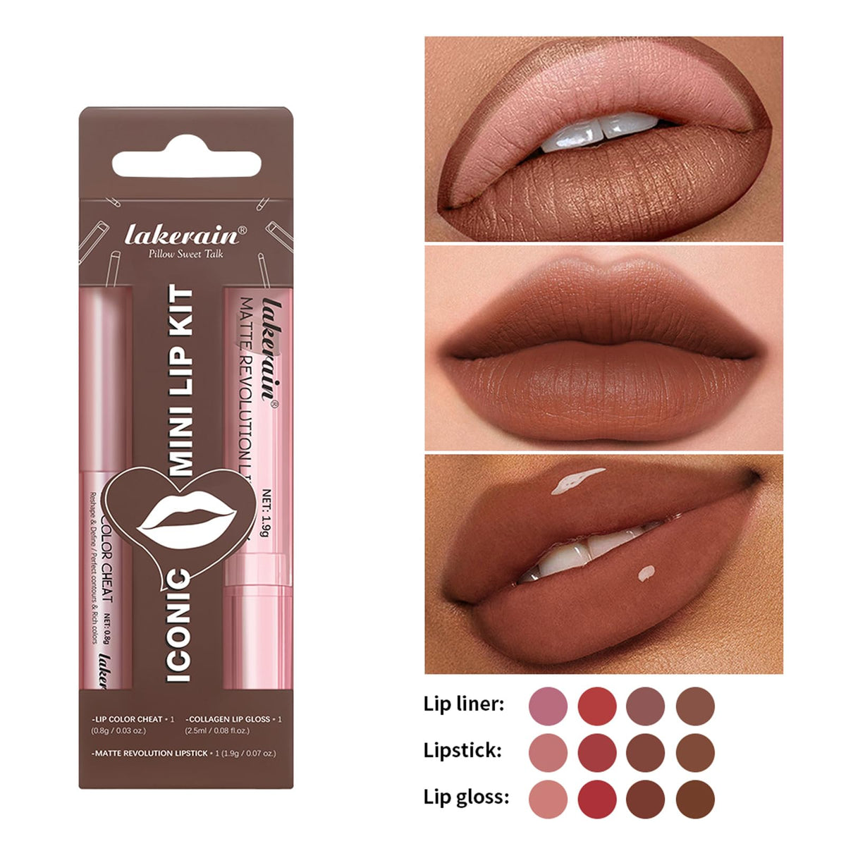 12Pcs Matte Liquid Lipstick and Lip Liner Set, Lip Makeup Combo (Set A)