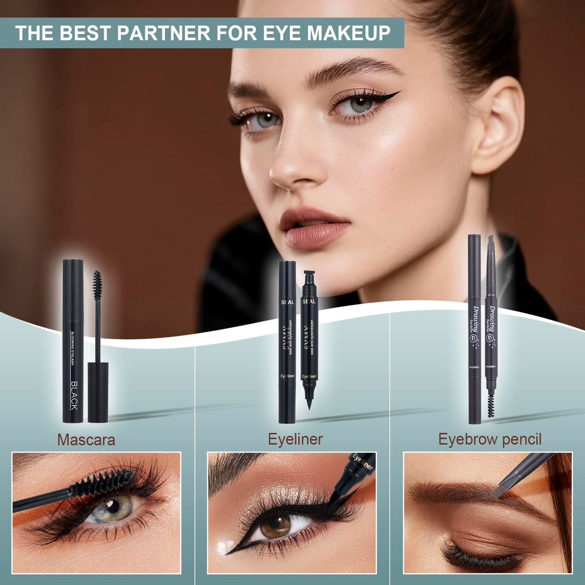 Makeup Set for Women Full Kit Includes, eyeshadow、 liquidfoundation,Loose powder,Eyebrow pencil,Lipstick Eye Pencil Makeup BrushesMakeup practice board 4-color lip gloss set