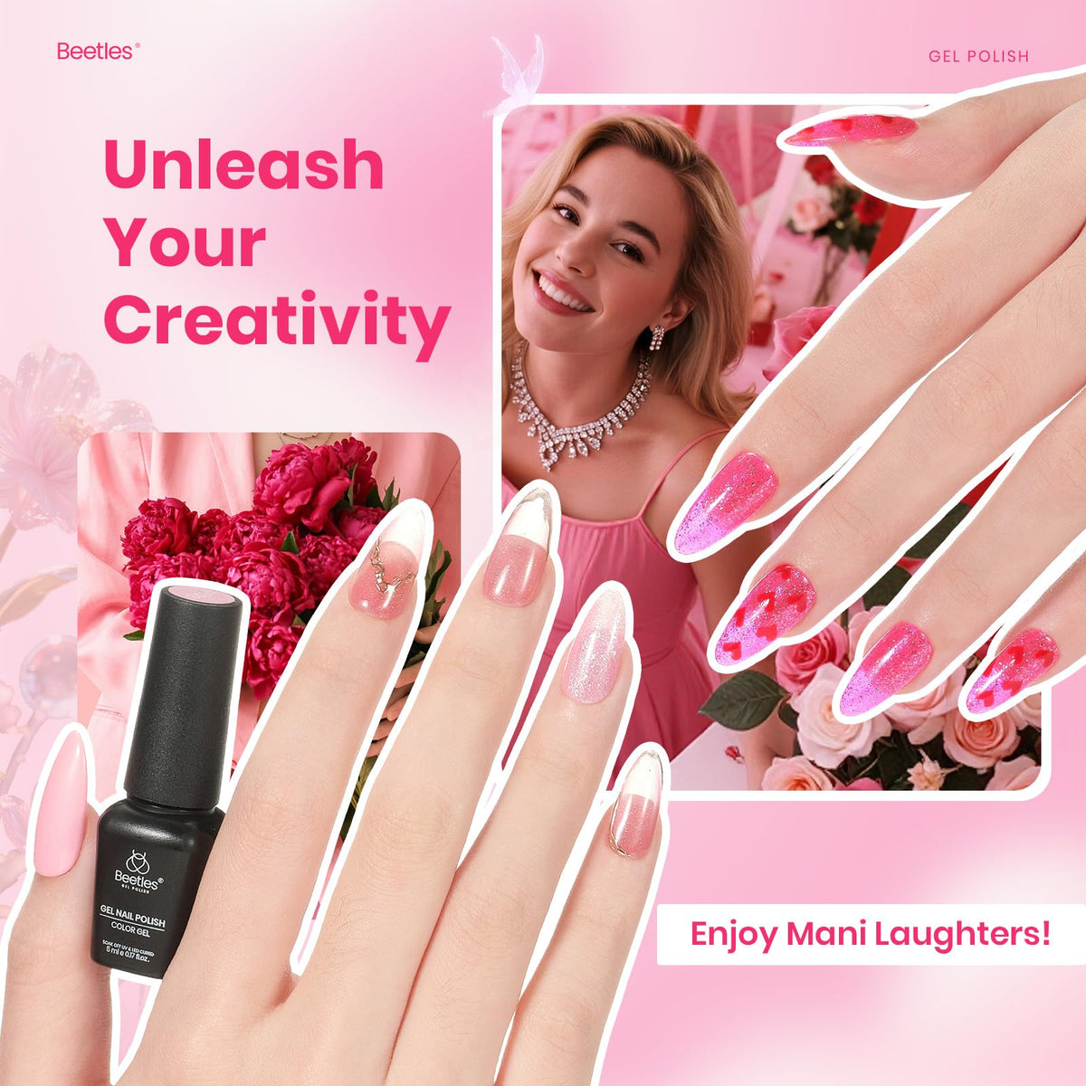 Beetles Gel Nail Polish Kit with U V Light - 80Pcs 55 Colors Gel Nail Kit