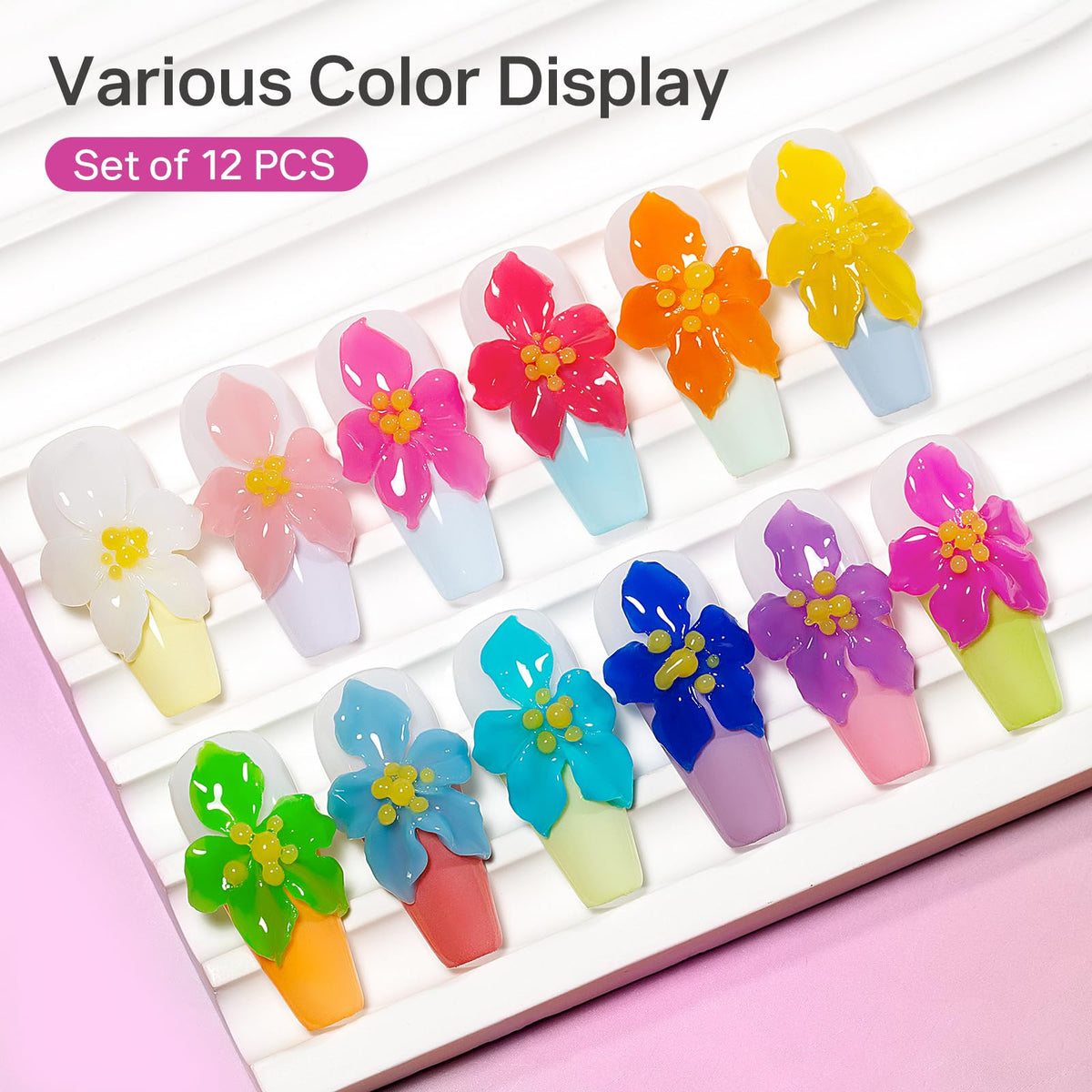 MIZHSE 3D Nail Scupting Gel for Nail Art, 6PCS Neon Colors Non-sticky