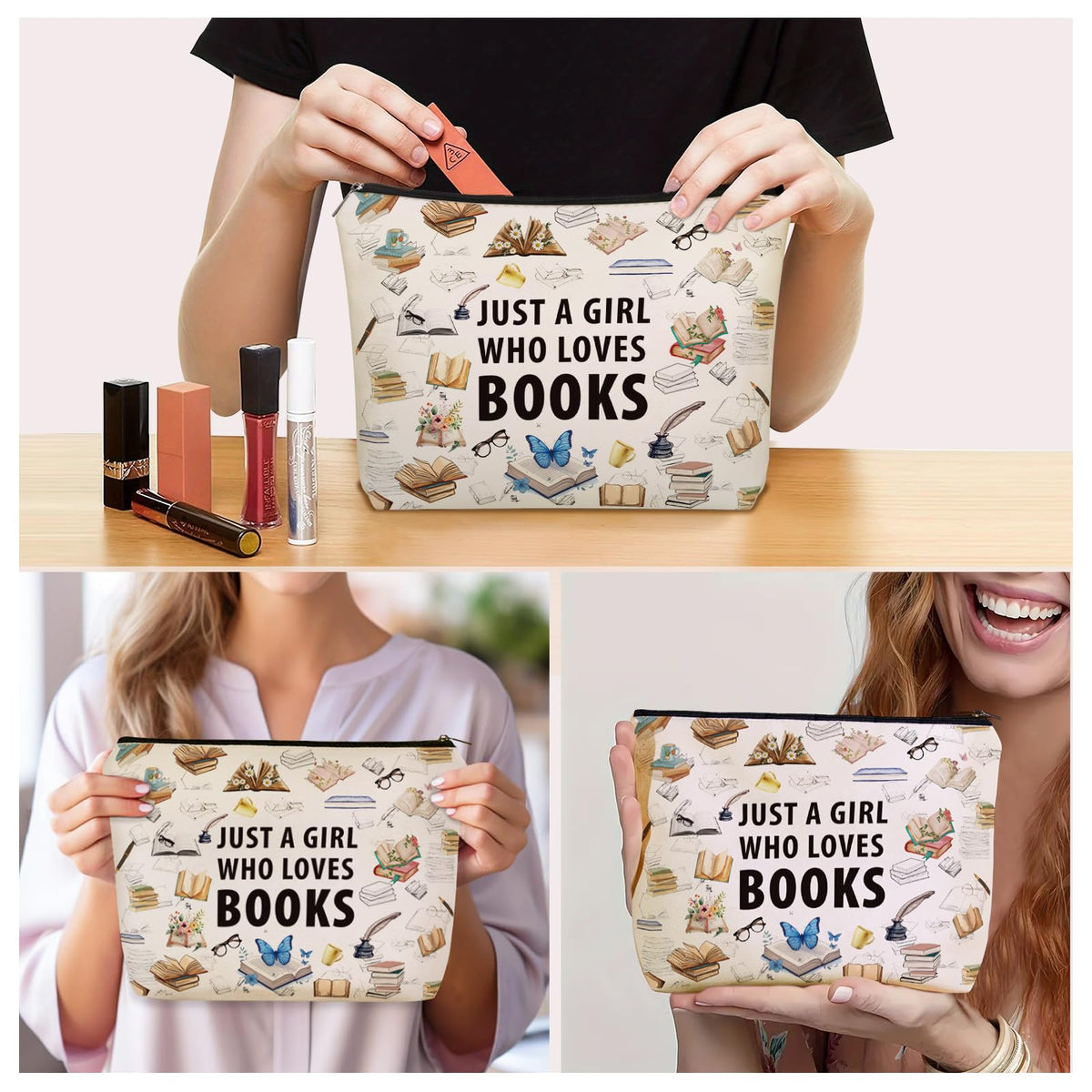 Bohemian Cat Mom Makeup Bag For Women & Teen Girl Cat Lover Gifts. Cute Boho Cats Themed Cosmetic & Toiletry Organizer Pouch For Daughters, Sisters, Friends.Ideal Gift For Travel, Christmas.