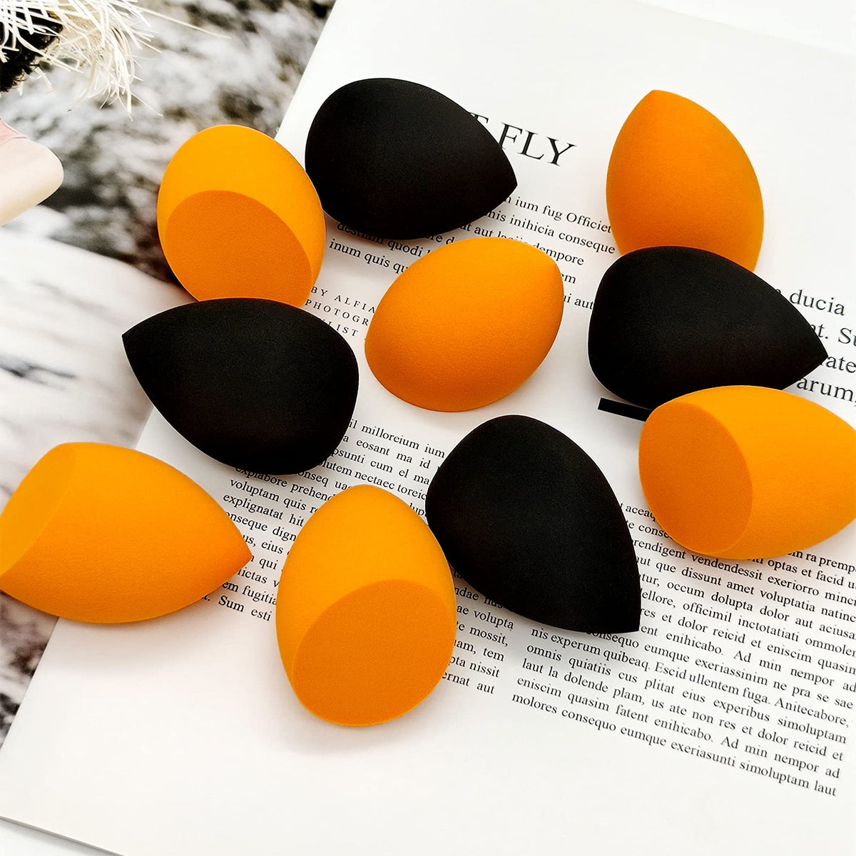 12 Pieces Professional Makeup Sponge Set,Latex Free Flawless Soft Setting Face Puffs,Multicolor Beauty Sponge Blender Cosmetic Applicator for Powder,Liquid,Facial Makeup Tools