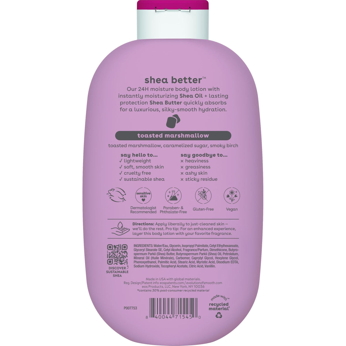 eos Natural Shea Better Body Lotion, Fresh & Cozy, 16 fl oz
