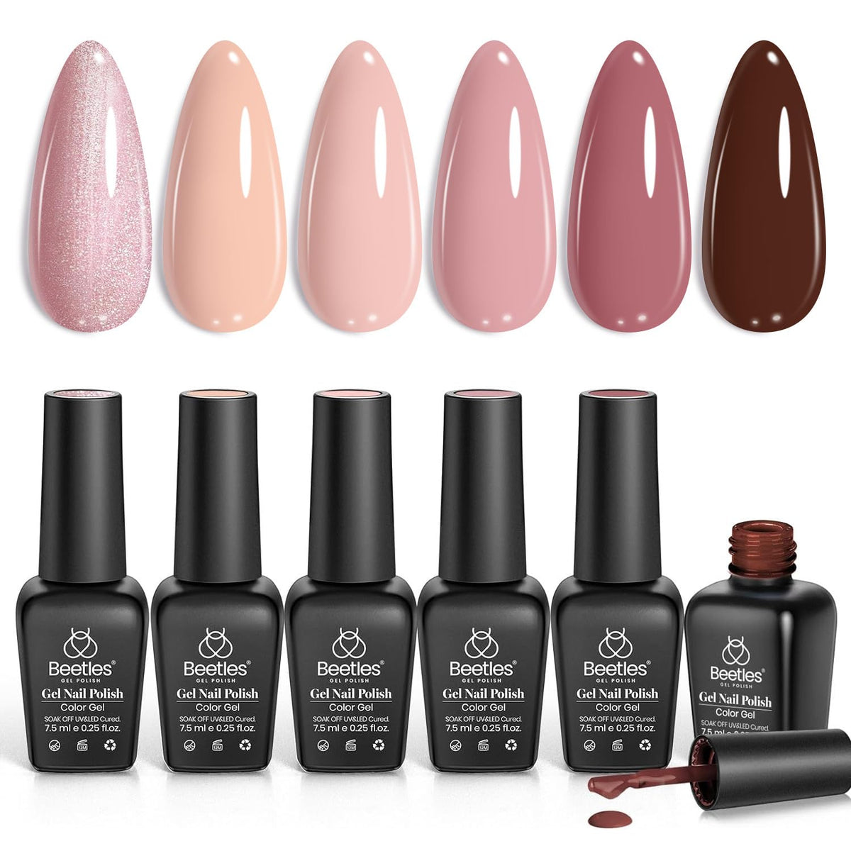 beetles Gel Polish Whispers of Love Jelly Gel Nail Polish Set, 6 Colors