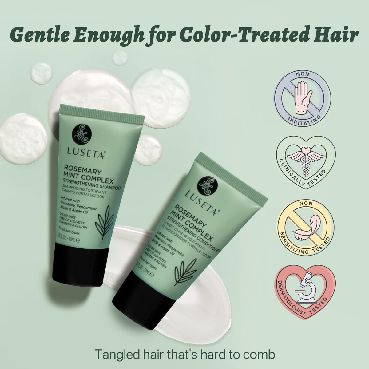 Luseta Rosemary Mint Shampoo and Conditioner Set for Hair Strengthening