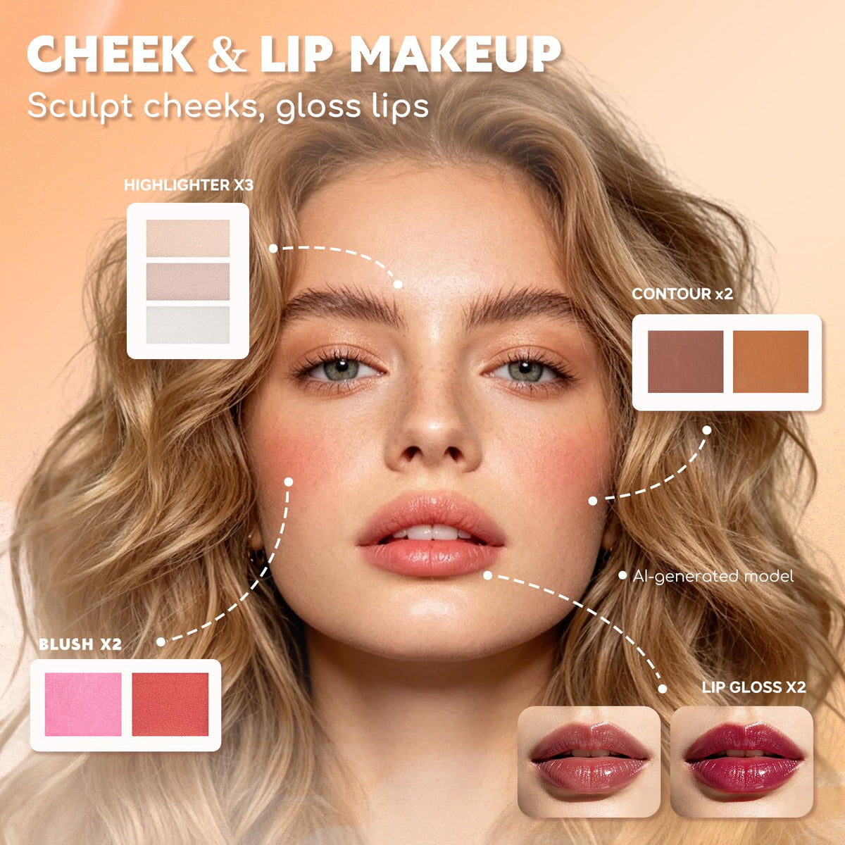 Color Nymph Makeup Kit for Teens Girls Beginners Travel Make up Set Green