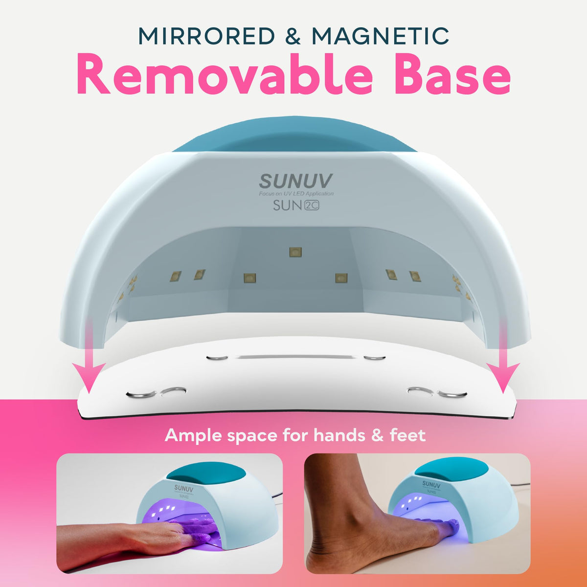 SUNUV UV Light for Gel Nail, Professional UV LED Nail Lamp SUN2C Rose