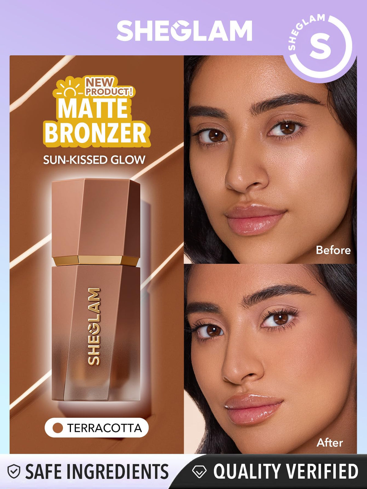 SHEGLAM Sun Sculpt Cool Toned Liquid Contour Stick Long Lasting Cream Bronzer Makeup - 01 Soft Tan