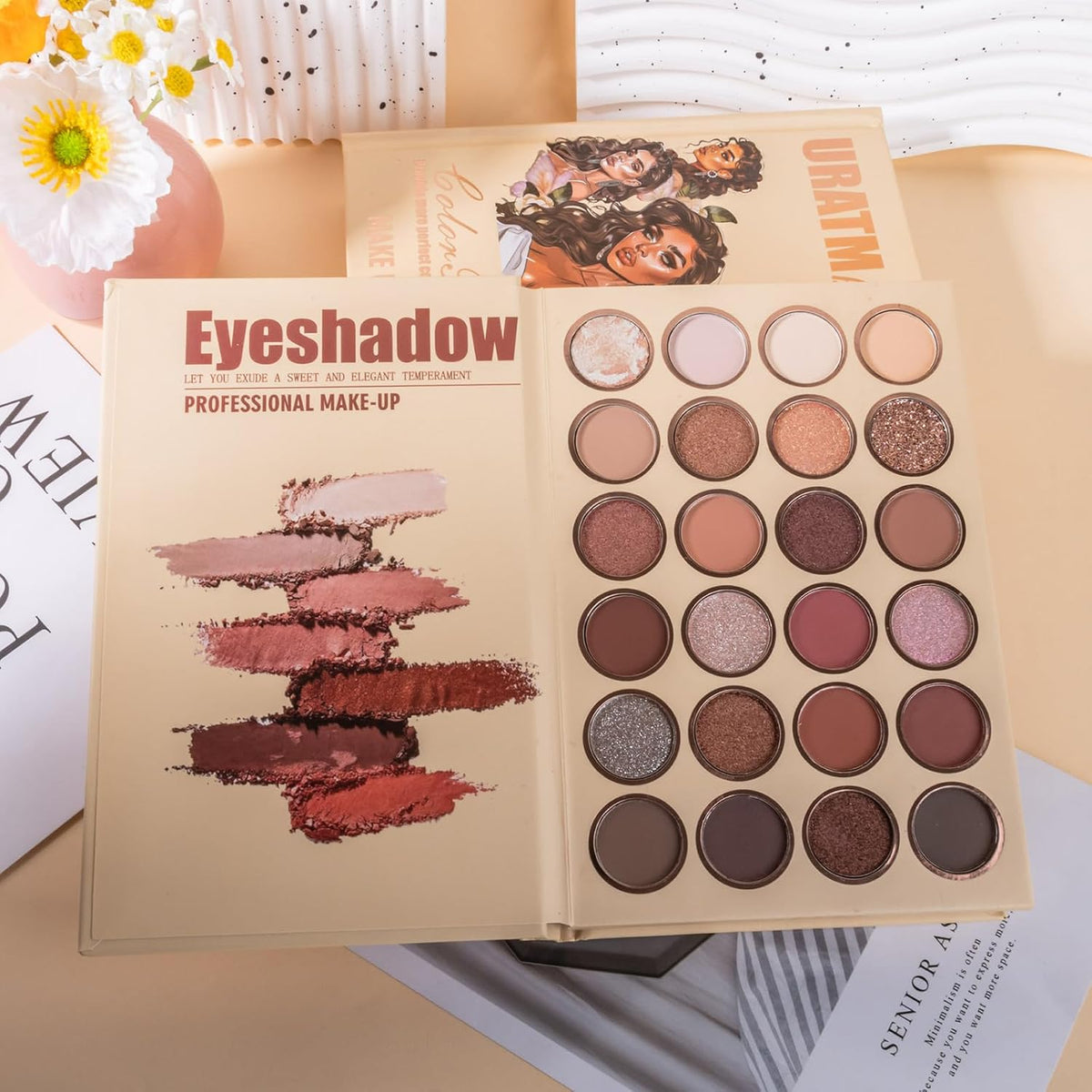 RoseFlower Make Up Set, Eyeshadow Blush Highlighter Contour Kit