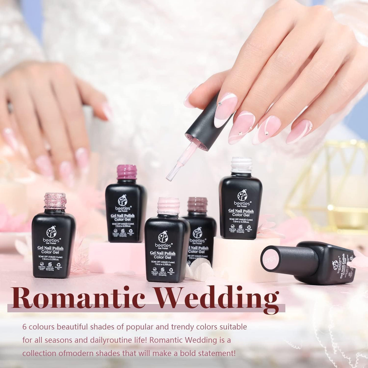 beetles Gel Polish Whispers of Love Jelly Gel Nail Polish Set, 6 Colors