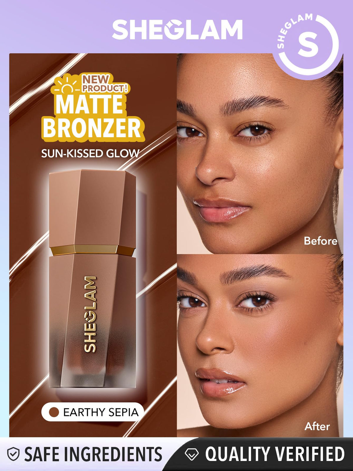 SHEGLAM Sun Sculpt Cool Toned Liquid Contour Stick Long Lasting Cream Bronzer Makeup - 01 Soft Tan