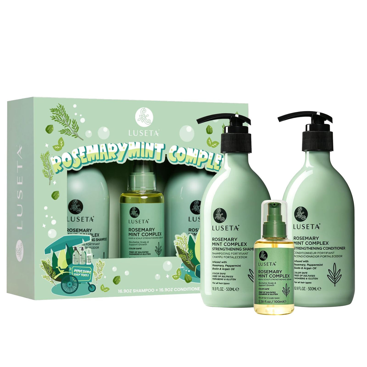 Luseta Rosemary Mint Shampoo and Conditioner Set for Hair Strengthening