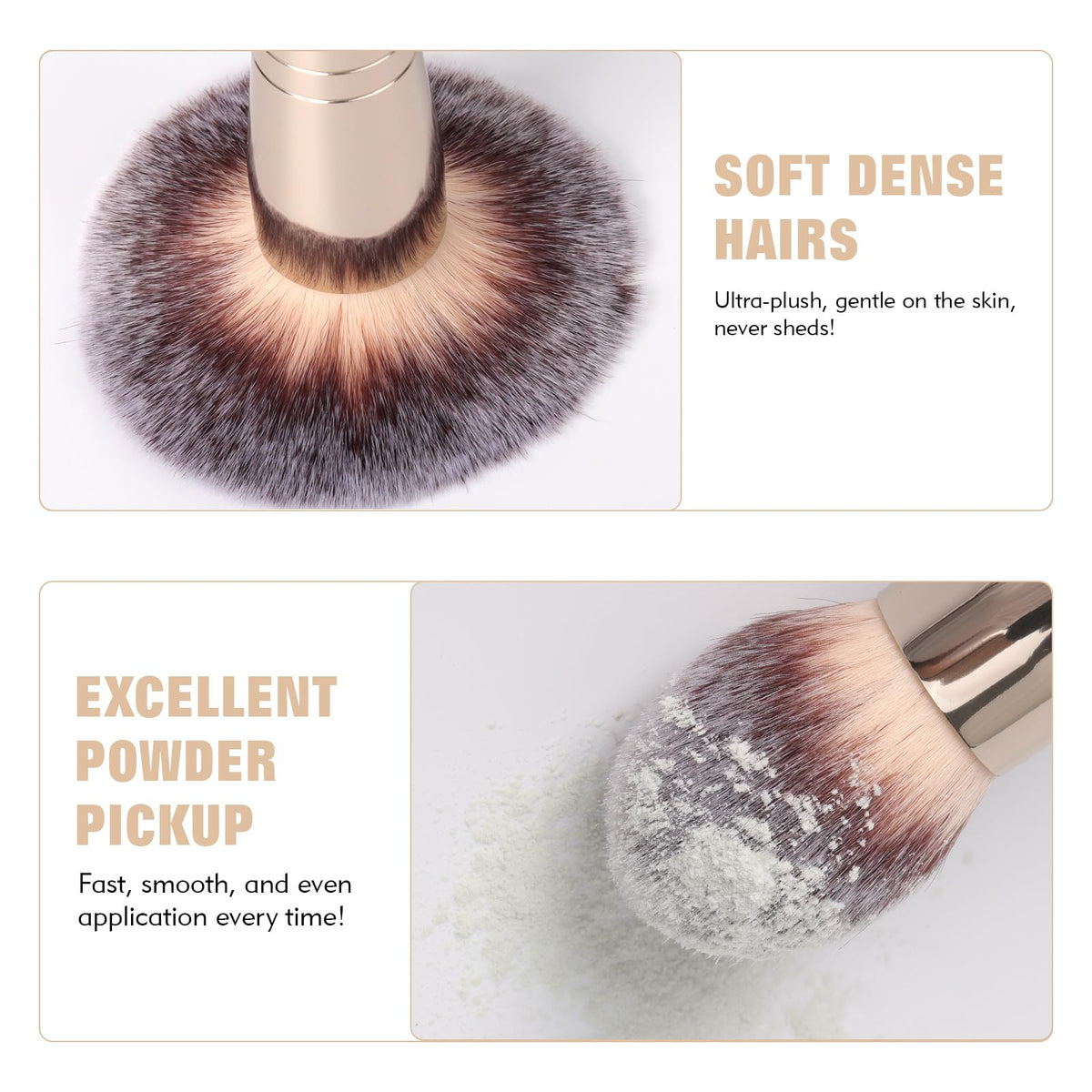 Dual-Ended Foundation Brush: Round & Angled makeup brushes, 100% Vegan Synthetic Makeup Brush for Flawless Blending and Application of Liquid, Powder, Cream, Blush