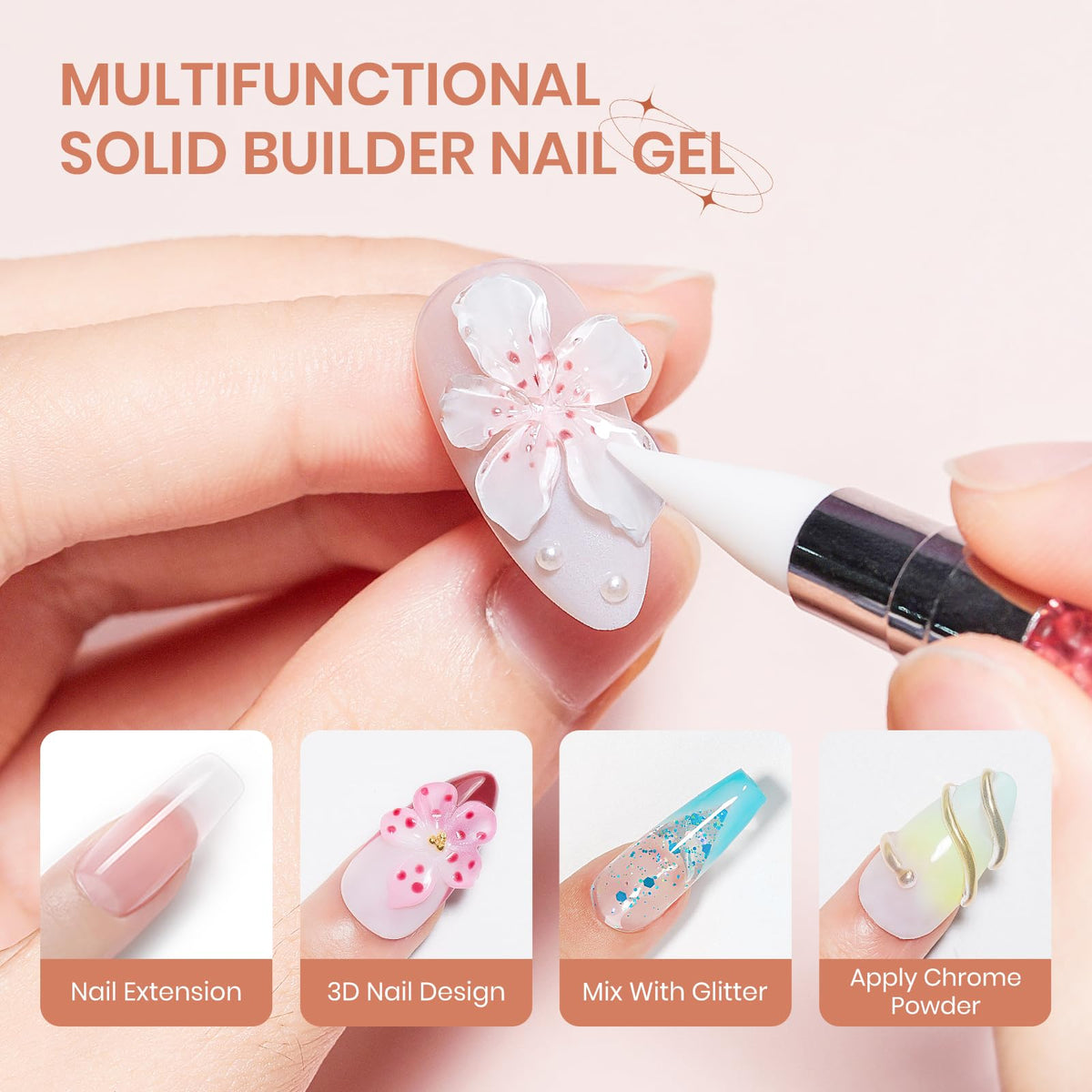 3D Gel for Nail Art, Clear 3d Sculpting Gel for Nail Art