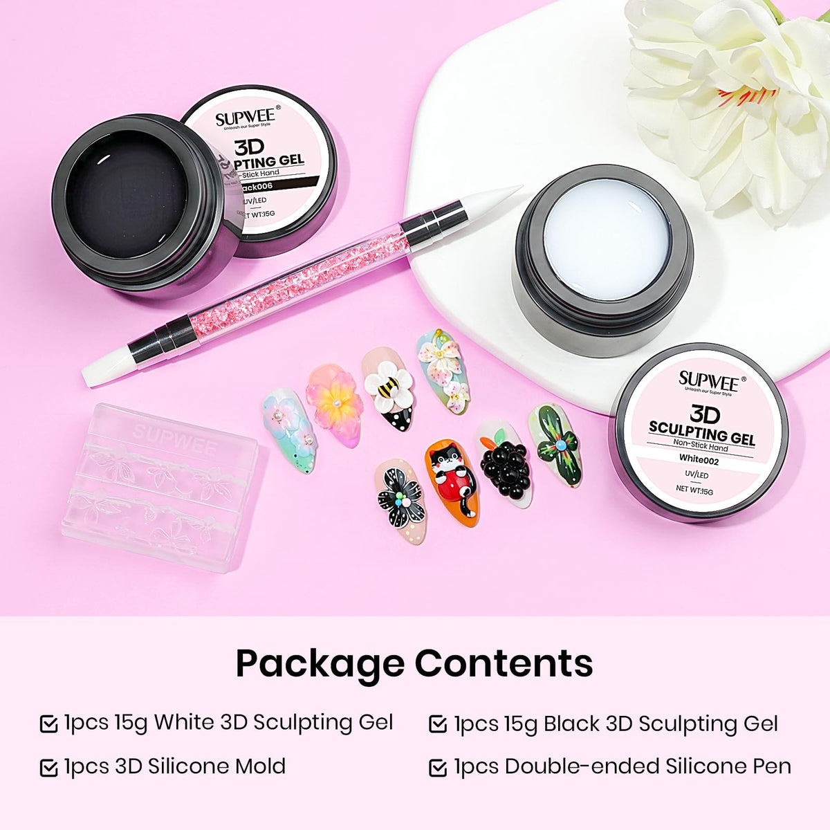 3D Gel for Nail Art, Clear 3d Sculpting Gel for Nail Art