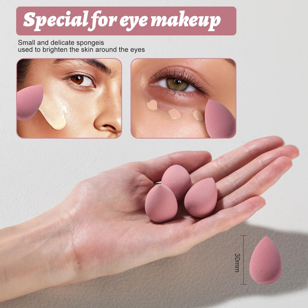 Makeup Sponge Set BS-MALL Triangle Puff 14PCS Non-Latex Beauty Blender Sponges with Travel Case, Soft Makeup Puff for Foundation, Concealer, Cream & Powder, Face & Eye Blending for Sensitive Skin