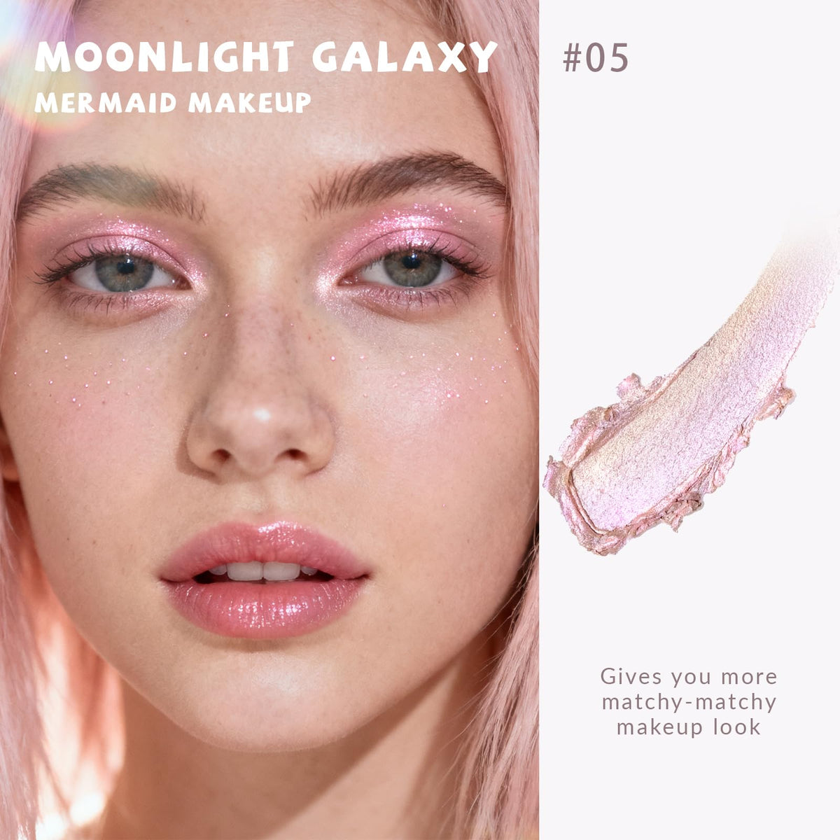 HOSAILY Holographic Duochrome Blue Glitter Eyeshadow, Color Shift Metallic Shimmer Eyeshadow Palette, Chameleon Sparkle Inner Corner Eye Highlighter, Iridescent Eye Shadow Palette Fairy Makeup#04