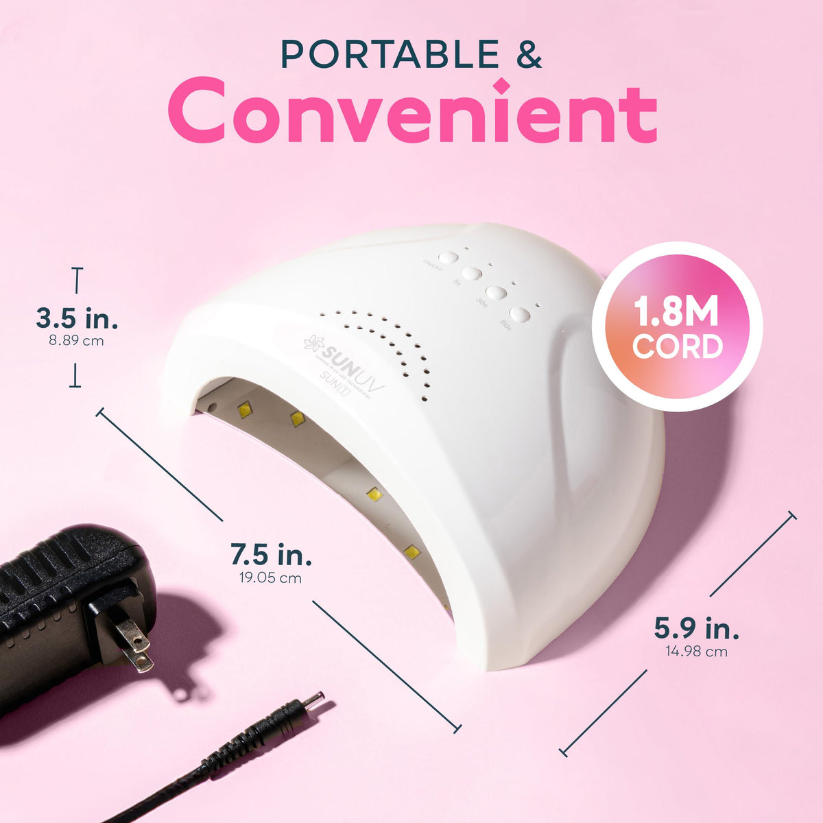 SUNUV UV LED Nail Lamp, Gel Light for Nail Polish UV Dryer SUNONE White