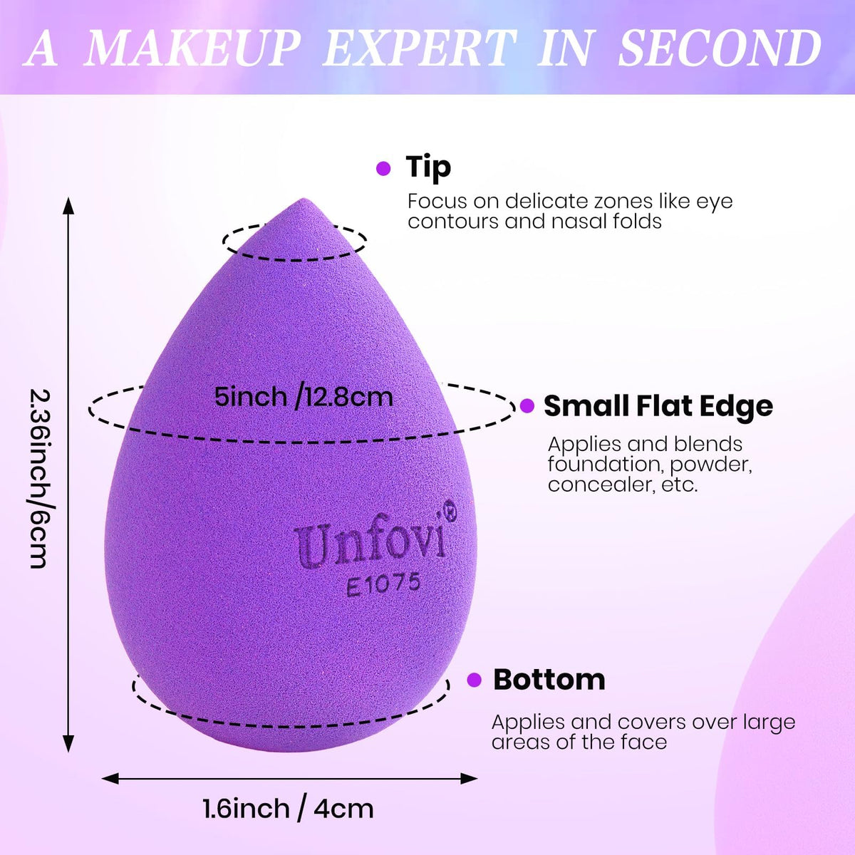 7-Pack Makeup Sponges Set, Cosmetic Sponge for Foundation & Concealer, Latex-Free Reusable Beauty Face Blender, Soft Makeup Blenders for Liquid, Cream, Powder Wet/Dry Application (Multi)