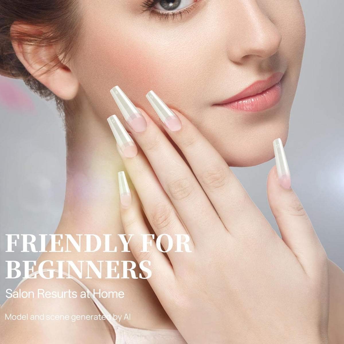 krofaue Extra Long Stiletto Nail Tips - False Clear Nais