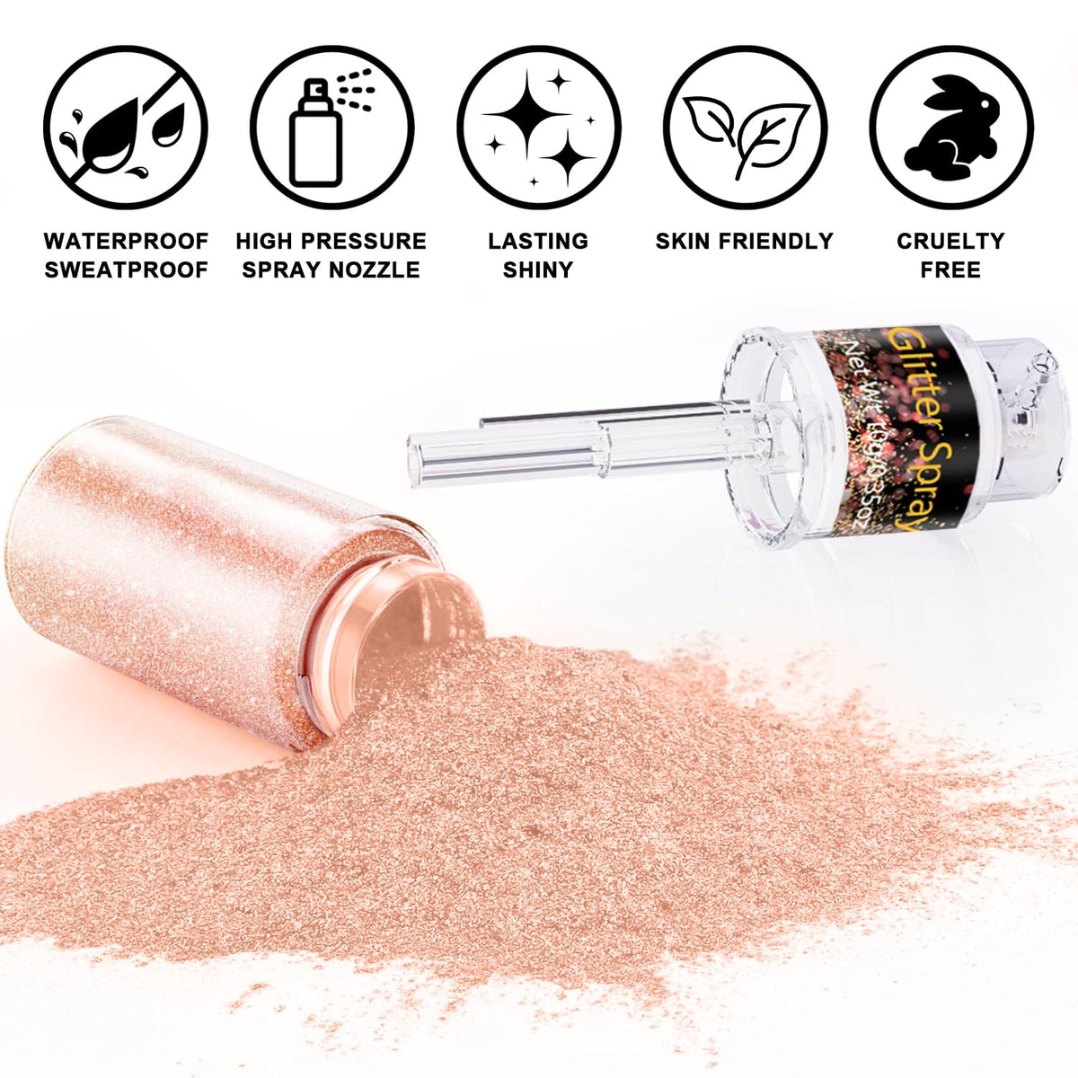 Scarman Hair and Body Glitter Spray, 1PC Glint-Rainbow Hairspray Powder