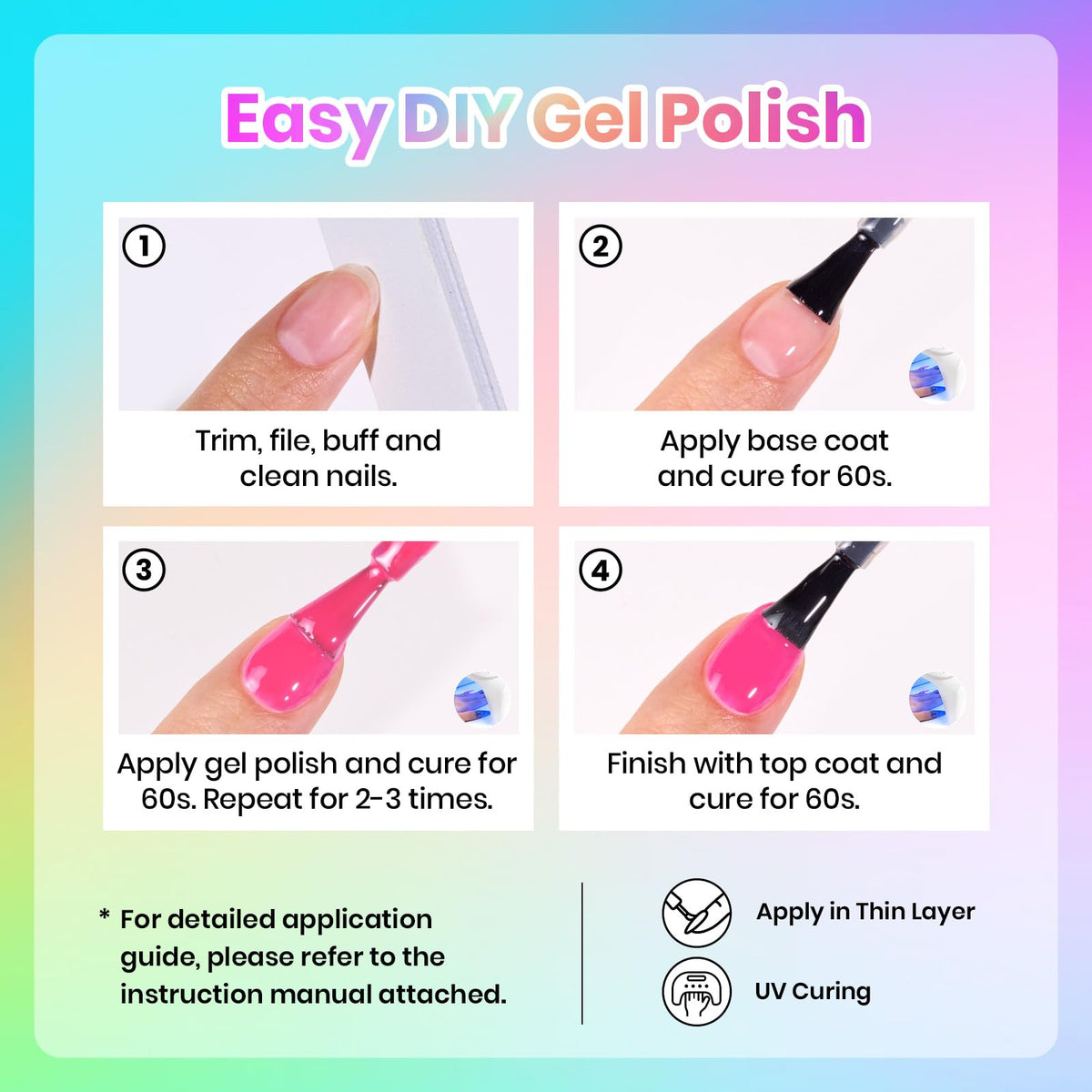 Beetles Fall Gel Polish Set, Fingertip Palette Collection, 32 Colors