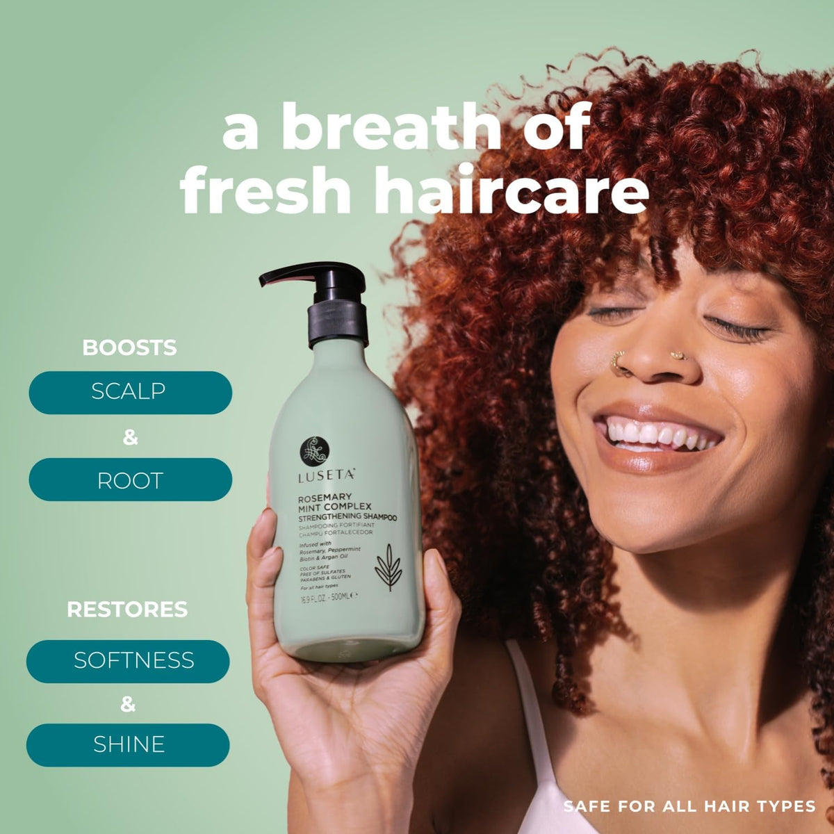 Luseta Rosemary Mint Shampoo and Conditioner Set for Hair Strengthening
