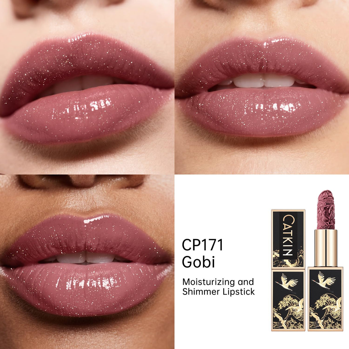 Catkin Semi-Matte Lipstick Hydrating High Impact Color Infused with Vitamin E and Avocado Oil Smooth Soft Texture Long Lasting Matte Finish 129