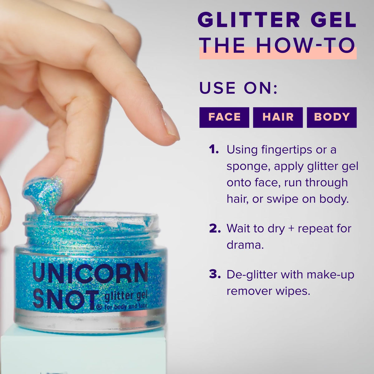 UNICORN SNOT Holographic Face Glitter & Body Glitter Gel | Hair Glitter, Vegan & Cruelty Free, 1.7 oz Pink Glitter (Flamingo)