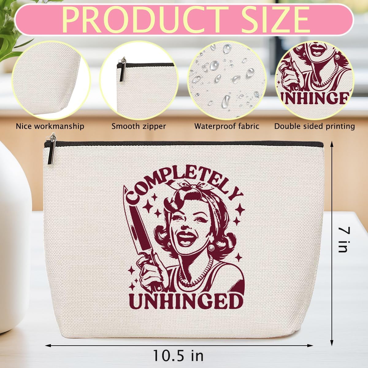 Funny Housewife Makeup Bag Gag Sarcastic Gifts Cosmetic Bags for Women