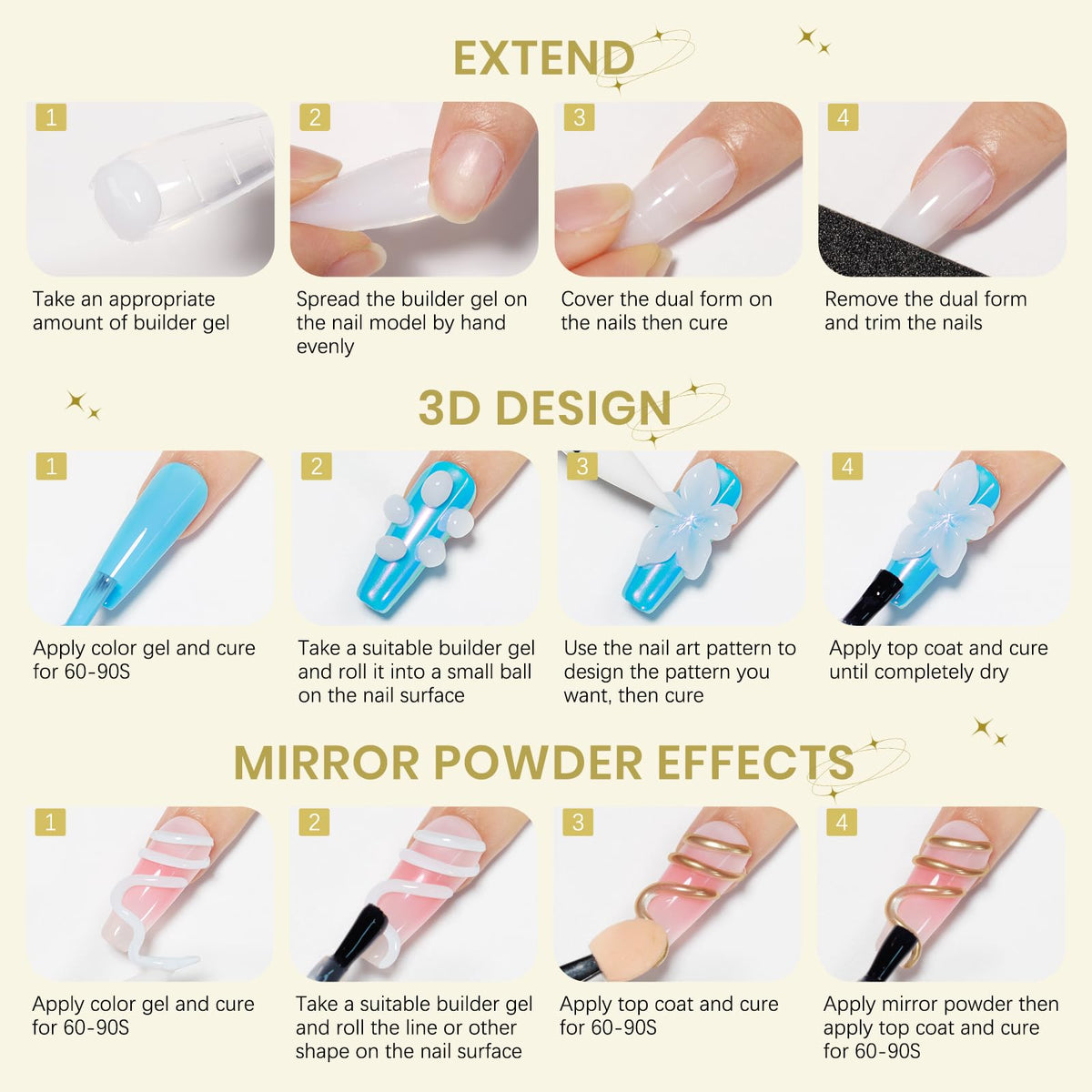 3D Gel for Nail Art, Clear 3d Sculpting Gel for Nail Art