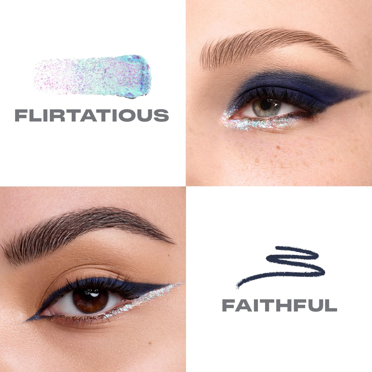 Morphe Mixed Signals Dual-Ended Eyeshadow Stick - Cream Eyeshadow Pigment & Chrome Liquid Flakes for Bold, Layered Eye Makeup Looks - Committed/Conflicted (0.028 oz)