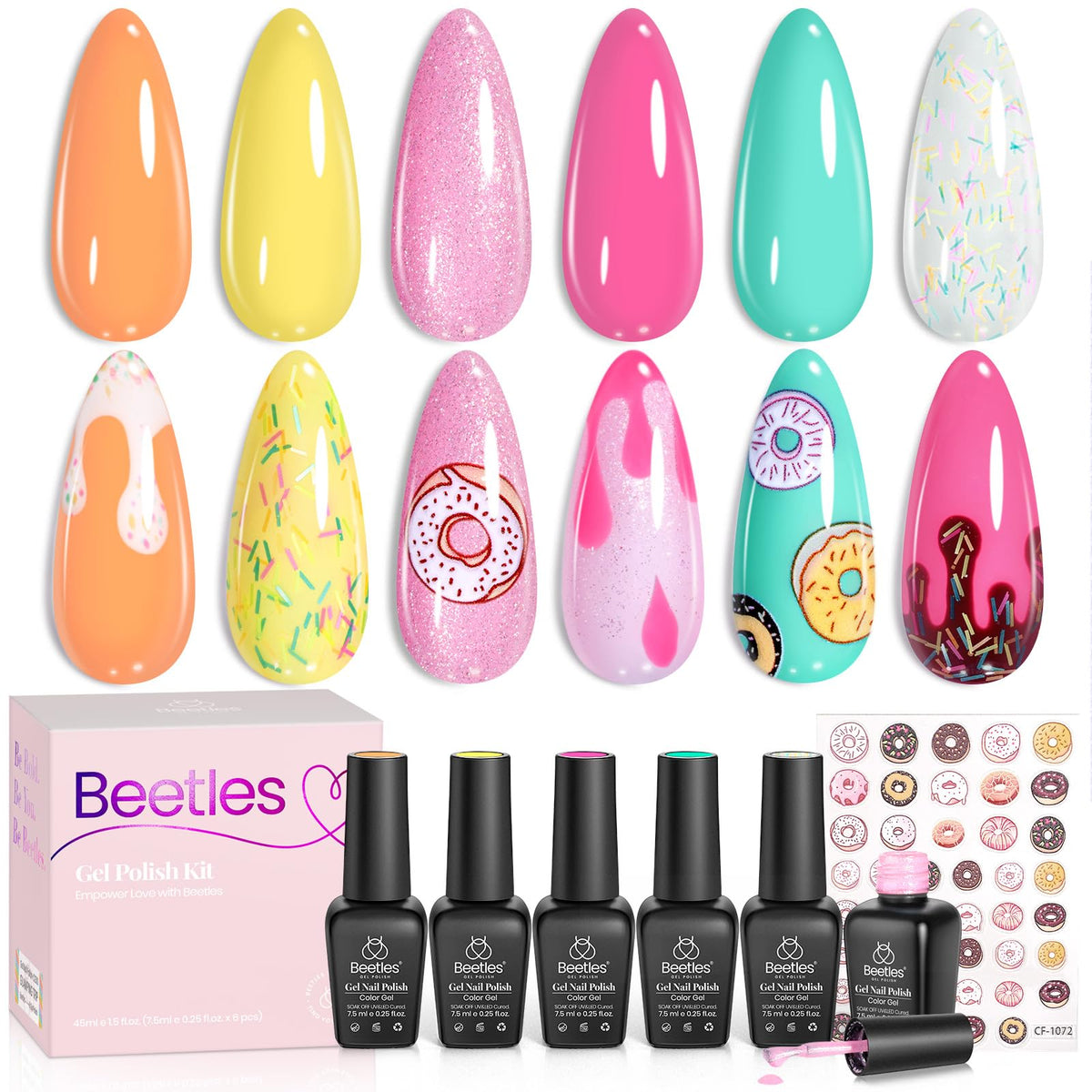beetles Gel Polish Whispers of Love Jelly Gel Nail Polish Set, 6 Colors