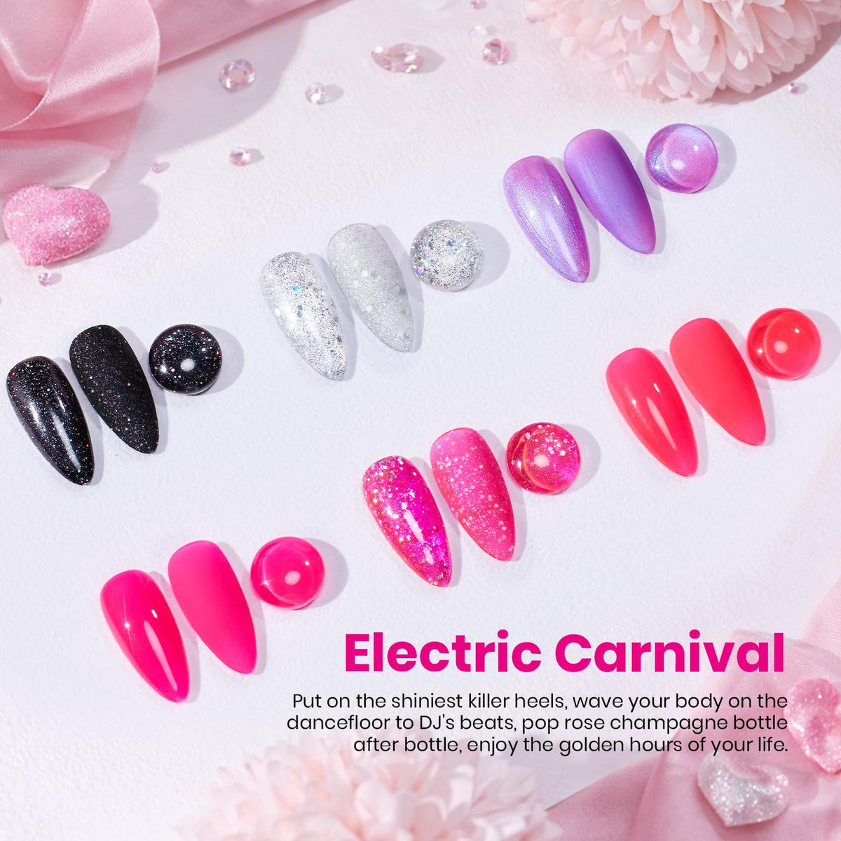 beetles Gel Polish Whispers of Love Jelly Gel Nail Polish Set, 6 Colors