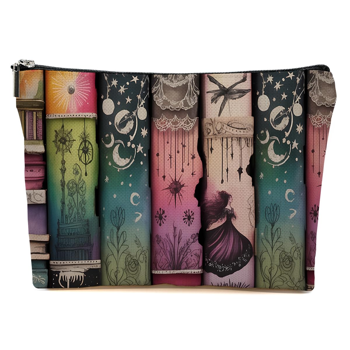 JIUWEIHU Goth Cat Makeup Bag, Funny Cat Cosmetic Bags Travel Organizer Bag