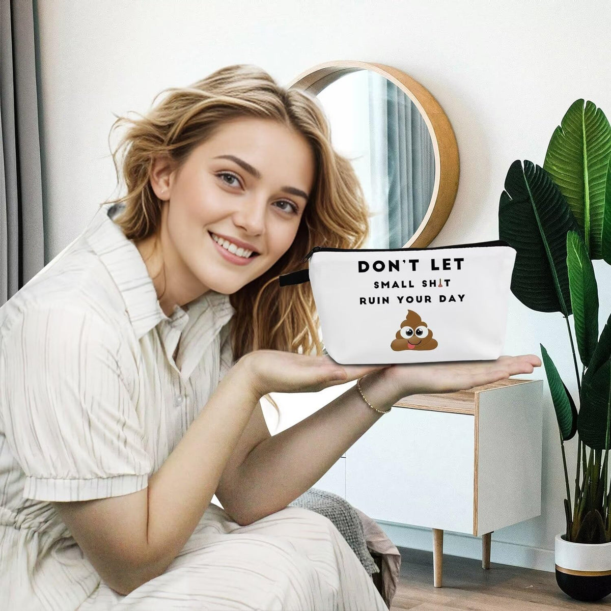 Funny Quote Print Small Cosmetic Bag -1