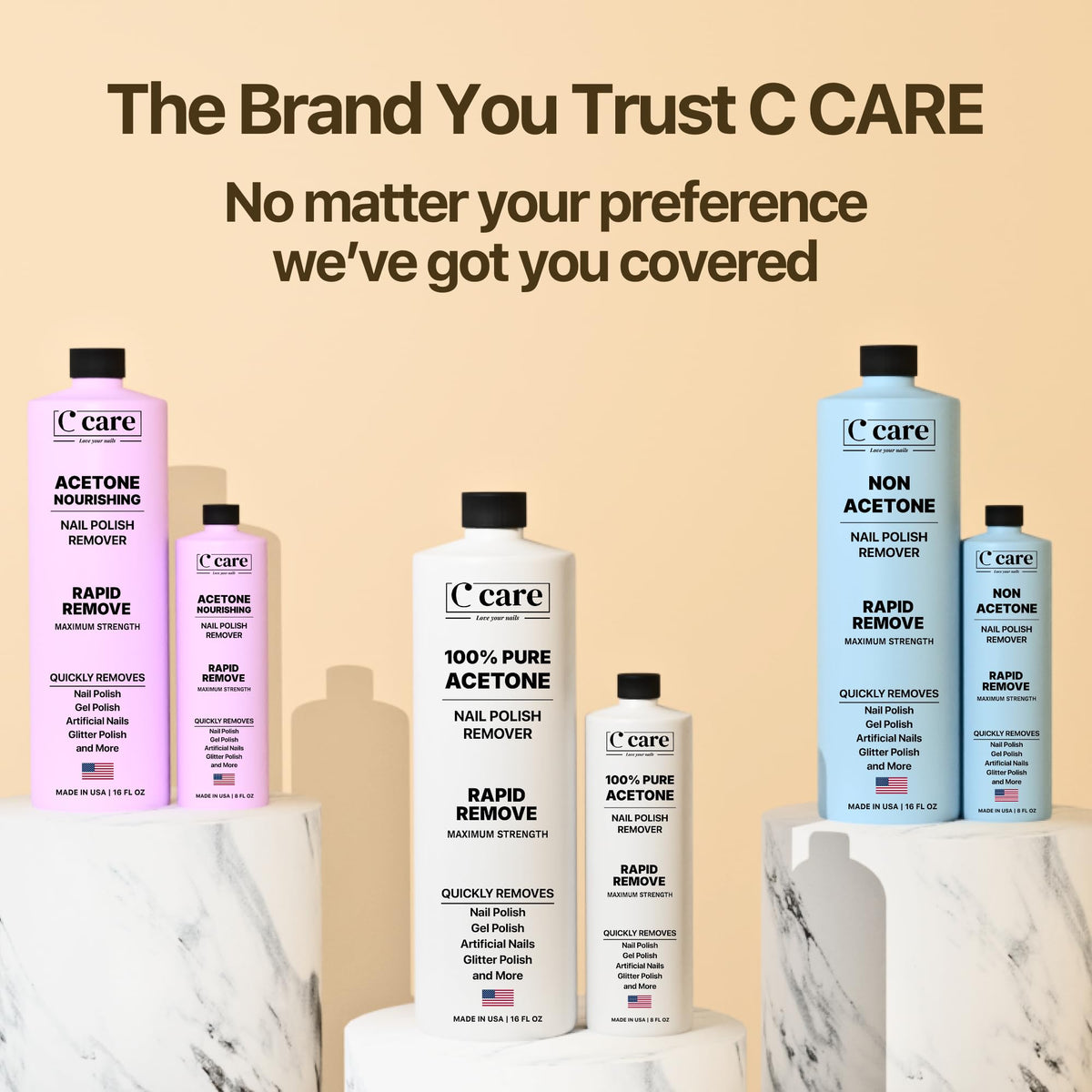 100% Pure Acetone Nail Polish Remover | Professional Quality | Easy To Use | Rapidly Removes Natural, Gel, Acrylic, shellac, and Glitter Nails | 8 Fl oz