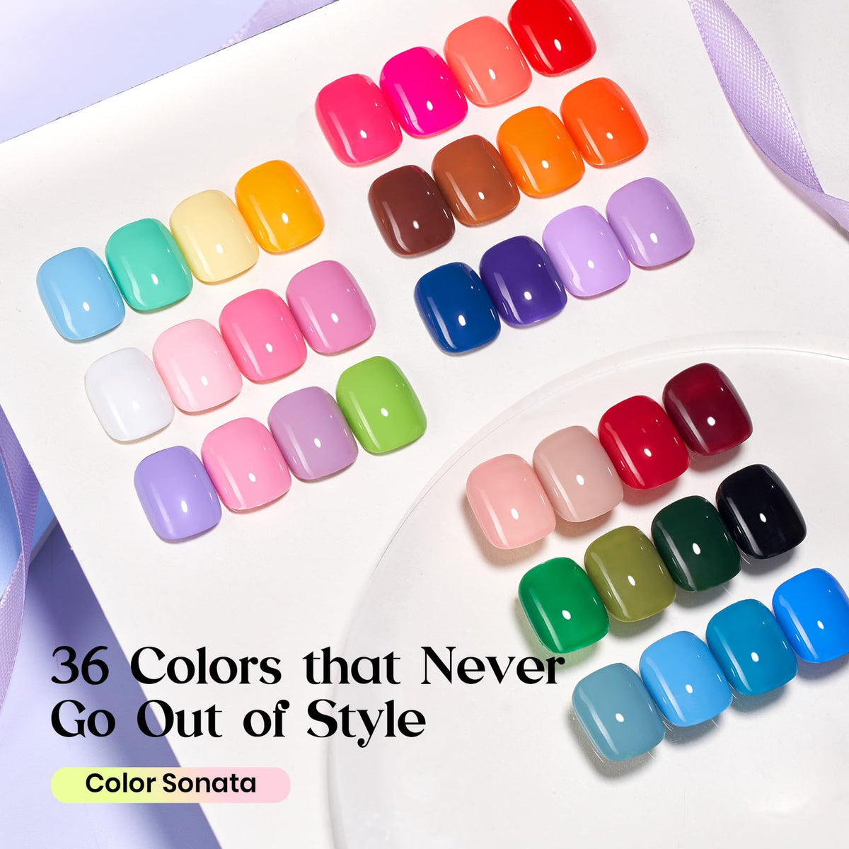 Beetles Fall Gel Nail Polish Set, 20 Colors Orange Yellow Brown